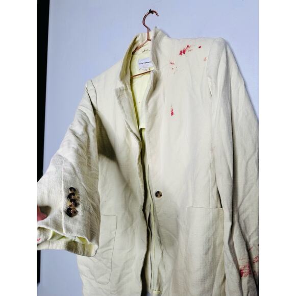 CLUB MONACO Light Green Slight A-Line Silhouette Single Button Closure Blazer 14 - Picture 9 of 10